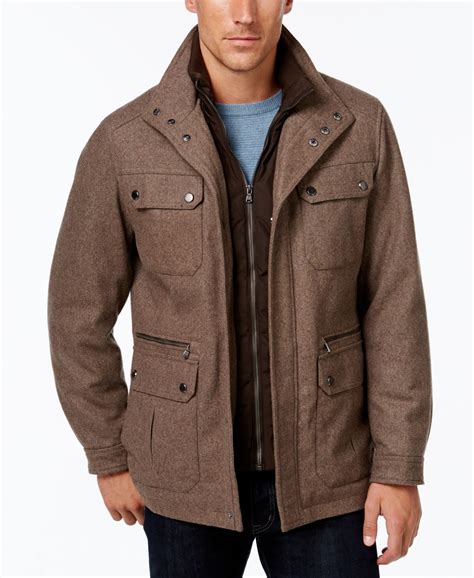 michael kors mens wool field jacket|Michael Kors denim jacket.